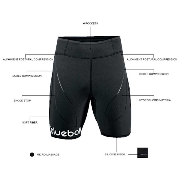 Blueball Sport Komprimerande Kort Strumpbyxor Sport Svart XL Man