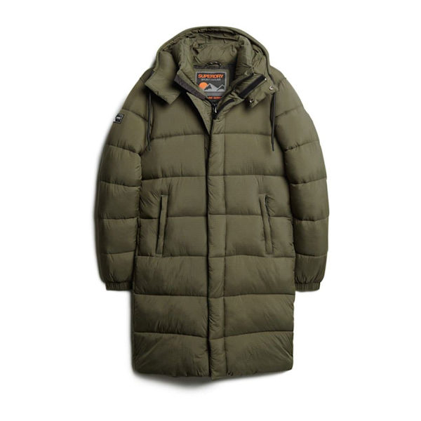 Superdry Puffer Jakke Rips Longline Grøn L Mand