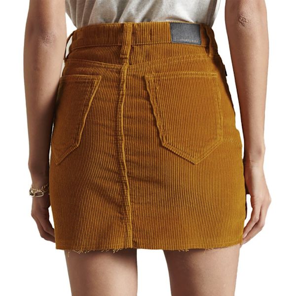 Superdry Mini Nederdel Denim Gul 28 Kvinde