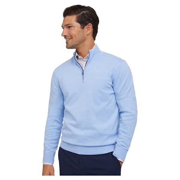FaÇonnable Cosilk Halv Lynlås Sweater Blå L Mand