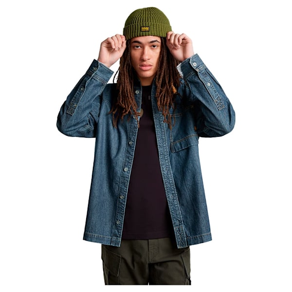 G-star 1 Pocket Skjorte Med Lange ærmer Blå 2XL Mand