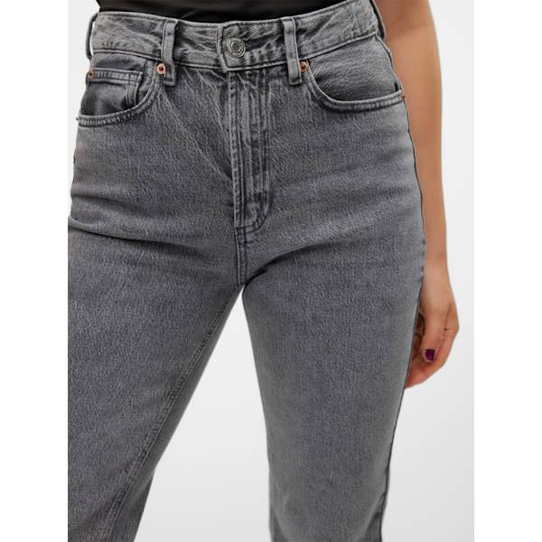 Vero Moda Tessa Straight Ra206 Højtaljede Jeans Grå 28 / 32 Kvinde