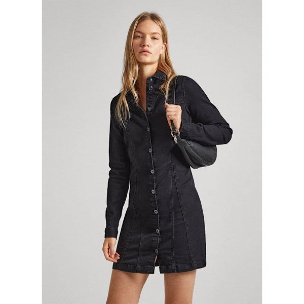 Pepe Jeans Langærmet Kort Kjole Yoni Sparkle Blå M Kvinde