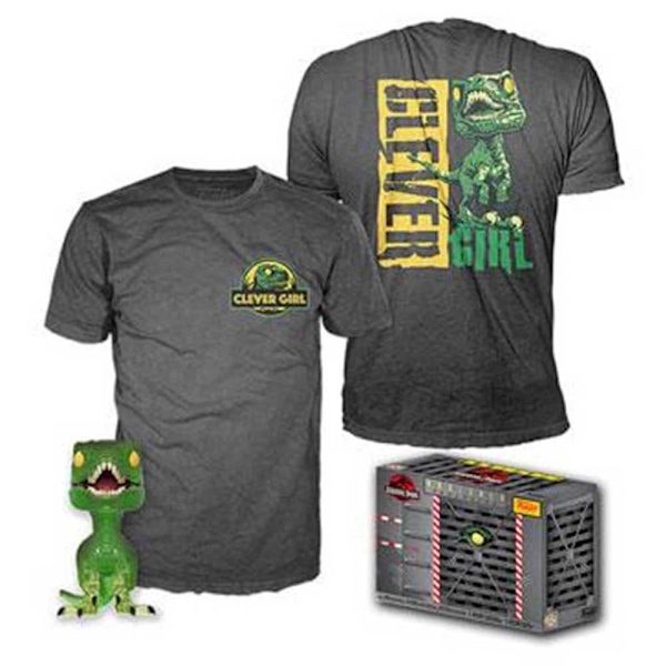Funko Ja Lyhythihainen T-paita Jurassic Park Clever Raptor Pop 9 Cm Monivärinen L