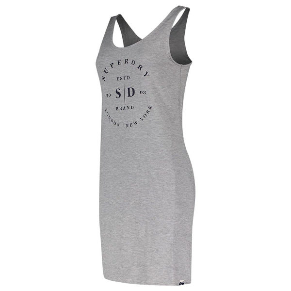 Superdry Kort Klänning Mini Graphic Bodycon Grå XS Kvinna