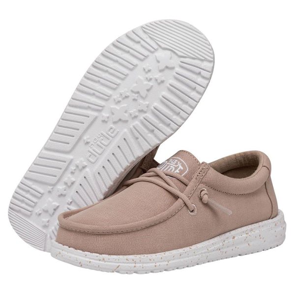 Hey Dude Wally Slub Canvas Sko Brun EU 33 Dreng