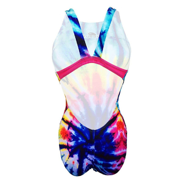 Turbo Badedragt Wide Strap Swirl Blå L Kvinde