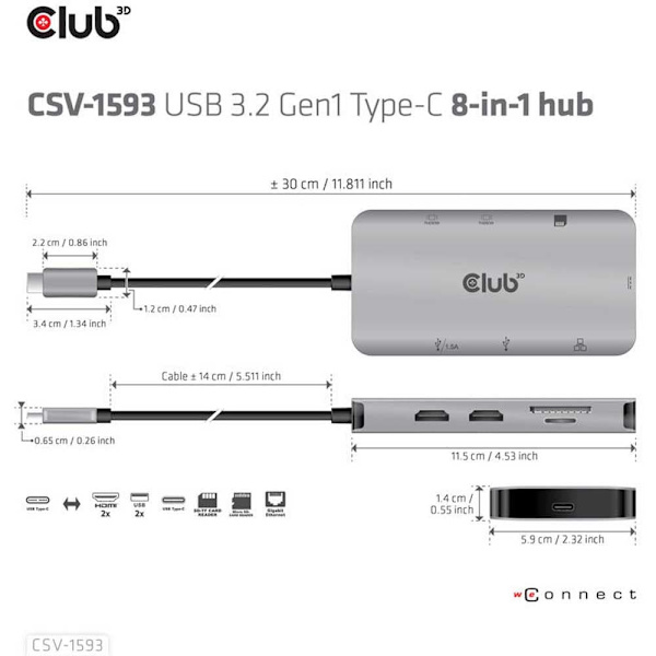 Club 3d Csv-1593 Usb 3.2 Hub