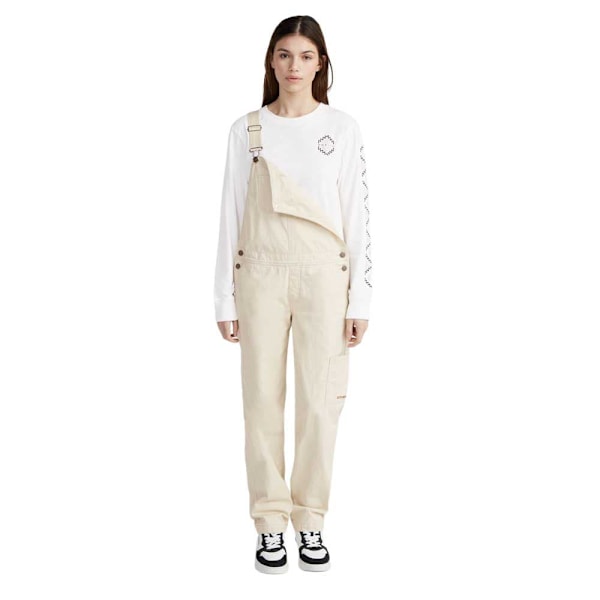 O´neill Twill Dungaree Byxor Beige S Kvinna