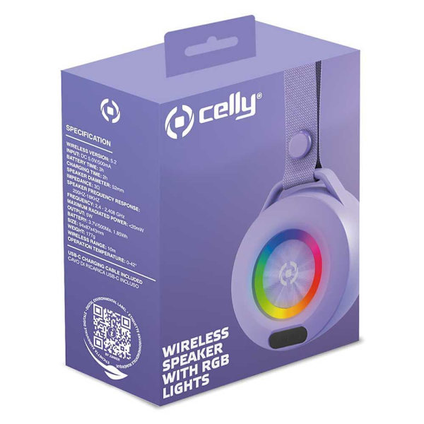 Celly Bluetooth Högtalare Light Beat Lila