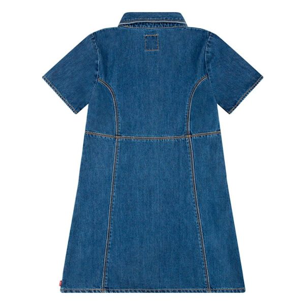 Levi´s ® Kids Button Front Denim Lyhythihainen Lyhyt Mekko Sininen 14 Years Tyttö