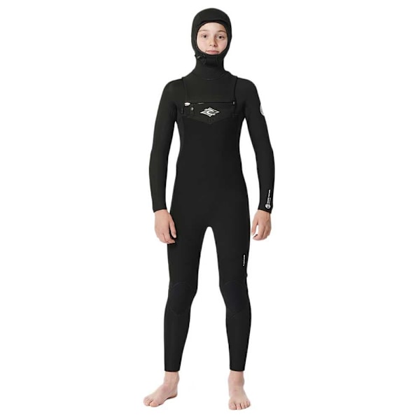 Rip Curl Junior Langærmet Neoprendragt Med Brystlynlås Dawn Patrol Stm 5/4 Mm Gb H Sort 12 Years