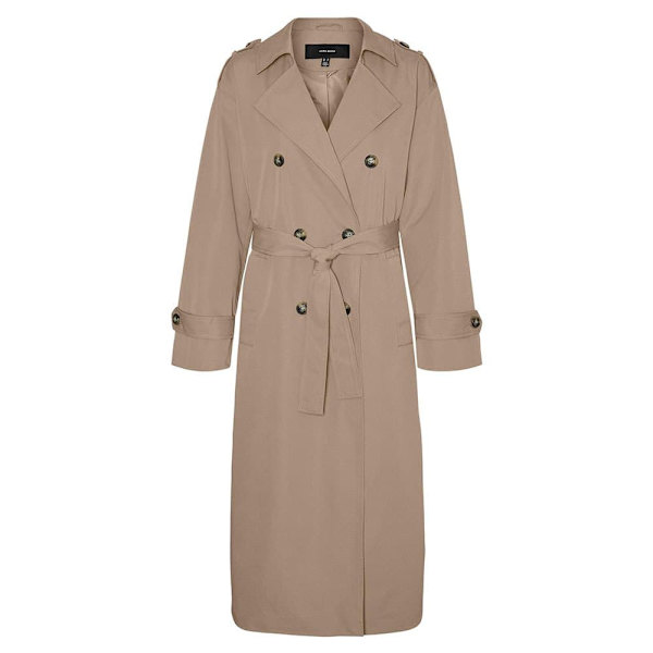 Vero Moda Chloe Long Regnrock Beige XS Kvinna