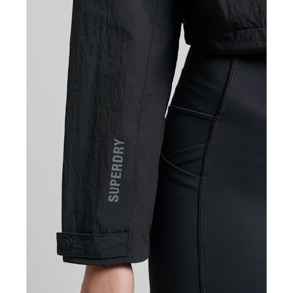 Superdry Jakke Run Cropped Weatherproof Sort S Kvinde