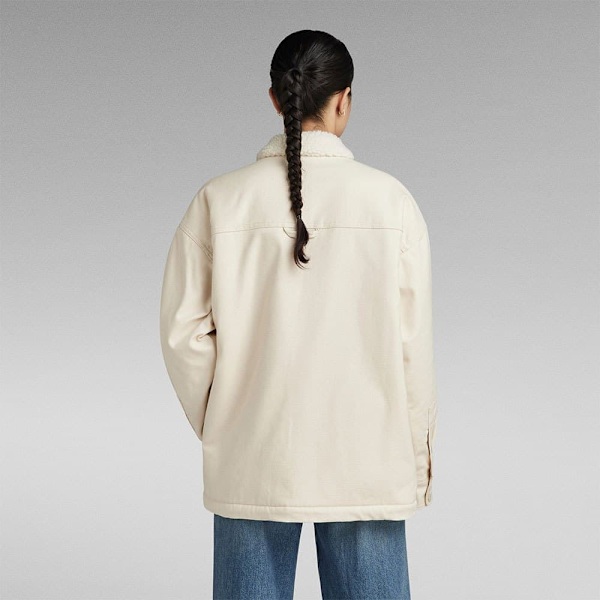 G-star Boxy Sherpa Lined övertröja Beige S Kvinna