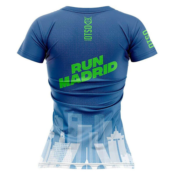 Otso Run Madrid Tio Pepe T-shirt Med Korte ærmer Blå L Kvinde