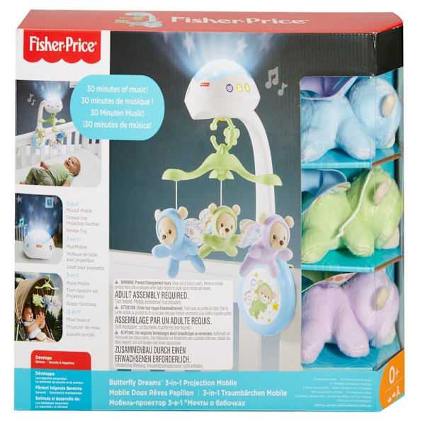 Fisher Price Carousel Crib Mobile Flying Bears Monivärinen