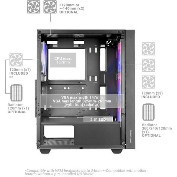 Mars Gaming Mcair Pc-tornikotelo