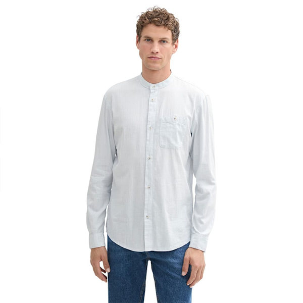 Tom Tailor Structured Pitkähihainen Kauluspaita Valkoinen 2XL Mies