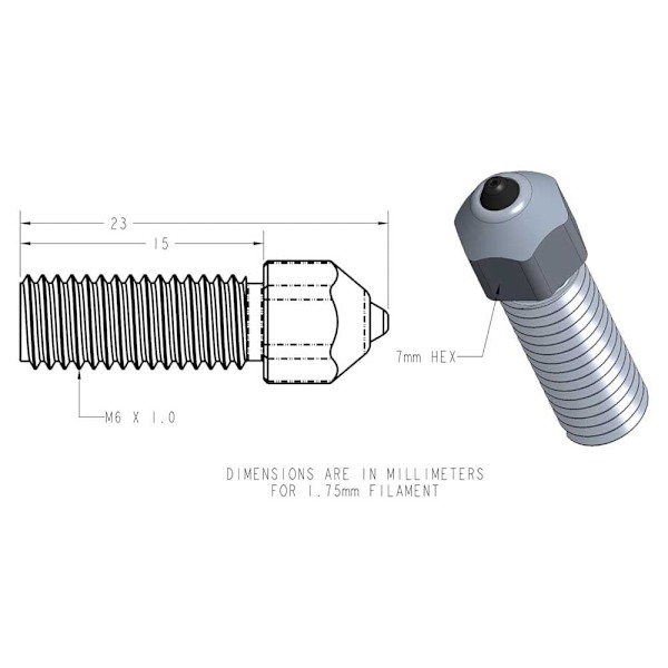 Diamondback K1 Compatible 3d-printerdyse 0.4 Mm