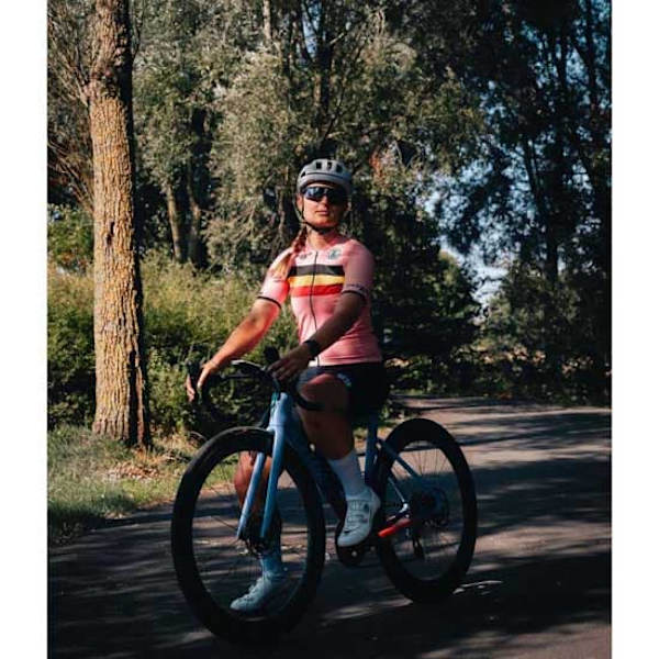 Bioracer Icon Official Belgian Cycling Korta ärmar Cykeltröja Rosa L Kvinna