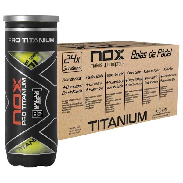 Nox Padel Bollar Box Pro Titanium Gul 24 x 3 Balls