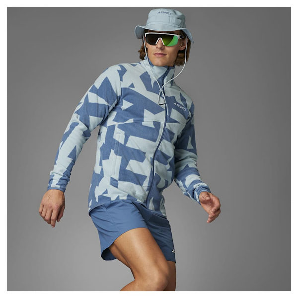 Adidas Terrex Multi Printed Fleecejakke Med Fuld Lynlås Grå S Mand
