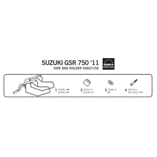 Shad Sidetaskeholder Suzuki Gsr750 Sort