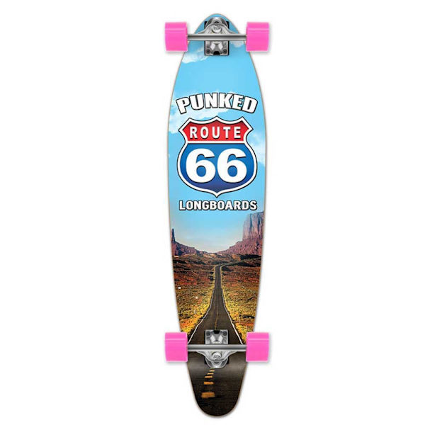 Yocaher Longboard Kicktail Ruoute 66 The Run 40´´ Flerfärgad 10 Inches