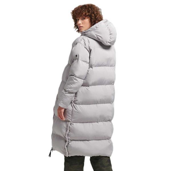 Superdry Jakke Studios Longline Duvet Grå 12 Kvinde