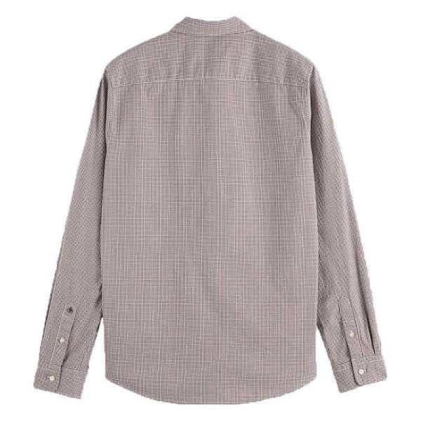 Scotch & Soda Micro Check Skjorte Med Lange ærmer Brun S Mand