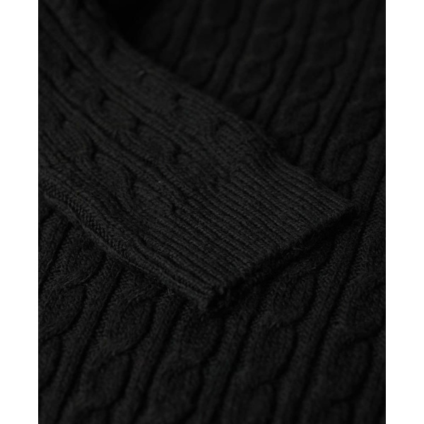 Superdry Fitted Cable Neulepaita Musta L Nainen