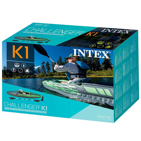 Intex Kajak Challenger K1 Grönt 274 x 76 x 33 cm