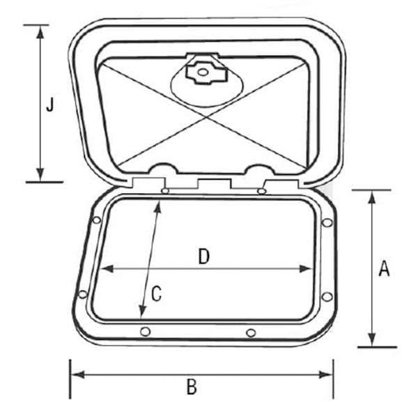 Nuova Rade Hatch For Vhf/radiocd With Lock Hvid