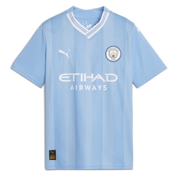 Puma Kortärmad T-shirt Mcfc Home Replica Blå 5-6 Years