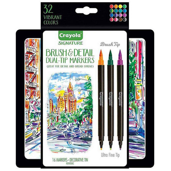 Crayola Detaljer Dubbla Spetsmarkörer Signature 16 Enheter Flerfärgad
