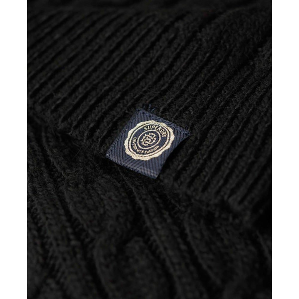 Superdry Fitted Cable Trøje Sort L Kvinde