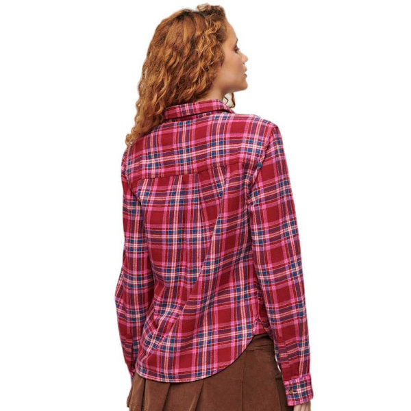Superdry Lumberjack Check Flannel Overtrøje Rød 2XS Kvinde