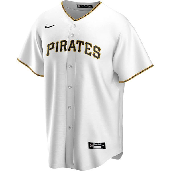 Nike Lyhythihainen V-aukkoinen T-paita Pittsburgh Pirates Official Replica Home Valkoinen L Mies
