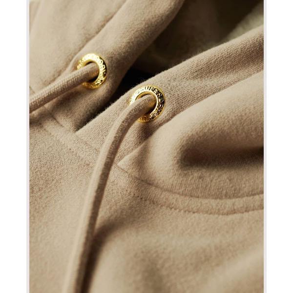 Superdry Langærmet Kort Kjole Luxe Metallic Logo Hood Grå 2XS-XS Kvinde