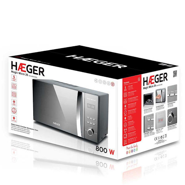 Haeger Mikroaaltouuni Magic Micro 26 Hopeinen One Size / EU Plug