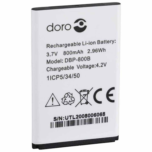 Doro Batteri Li-ion 1350/136x 800 Mah Hvid