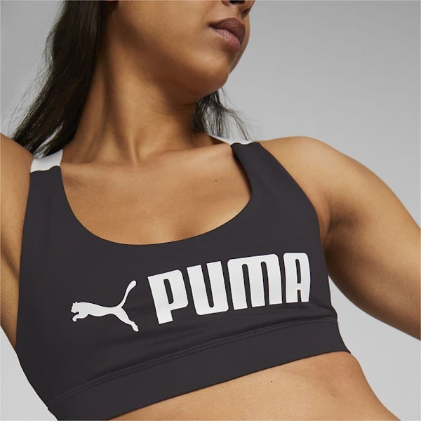 Puma Top Mid Impact Fit Sort M Kvinde