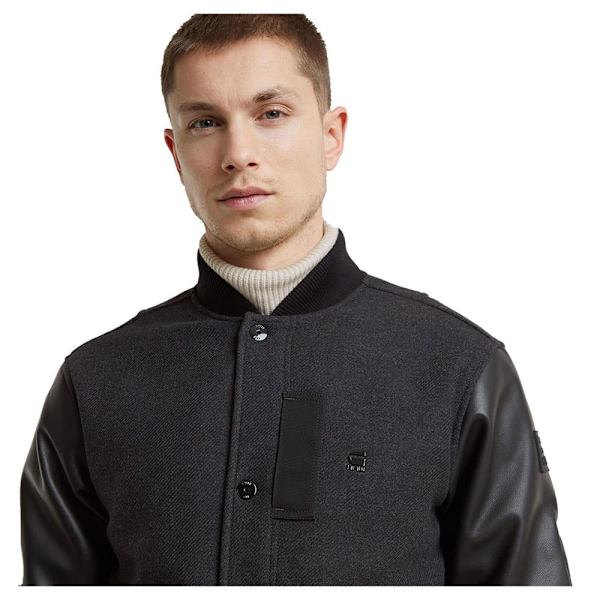 G-star Varsity Wool Læderjakke Sort L Mand