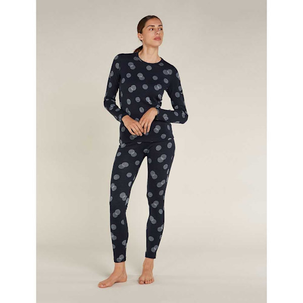 Icebreaker Merino 260 Vertex Falling Flakes Leggings Blå XL Kvinde