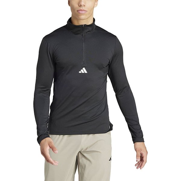 Adidas Halv Lynlå Sweatshirt Workout Sort S Mand