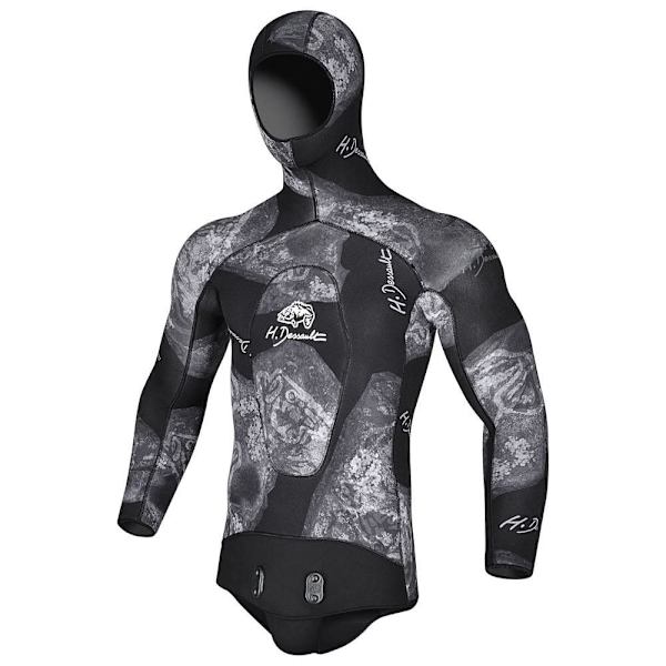 H.dessault By C4 Spearfishing Jakke Black Side 5 Mm Sort L