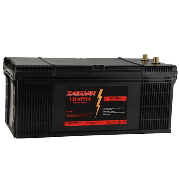 Zasdar Lithium Batteri Oplader Lifepo4 12v 200ah Bluetooth Sort