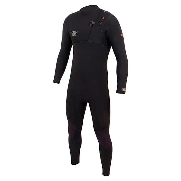 Ocean & Earth Pitkähihainen Rintavetoketjullinen Neopreenipuku One Zero 4/3 Mm Musta L