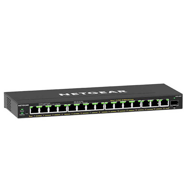 Netgear Hamnar Switch Gs316ep-100pes 16 Svart